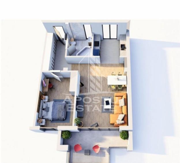 Apartament cu 2 camere semidecomandat în Girocului
