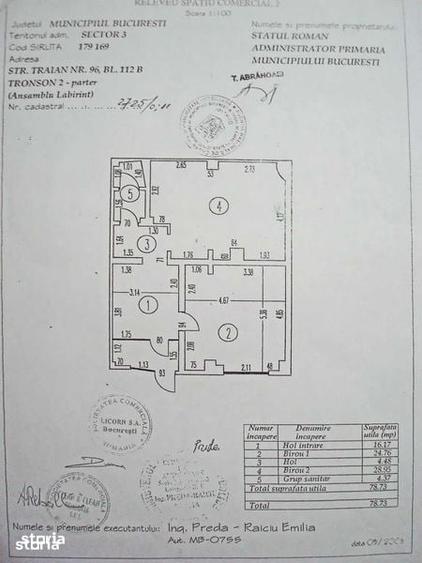 Apartament cu 3 camere în Central
