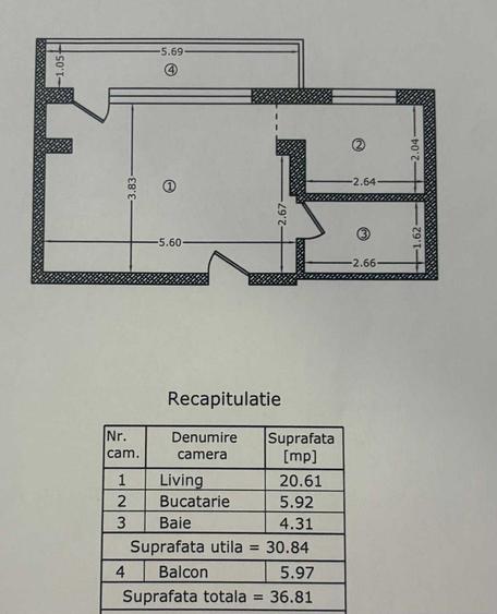 Garsonieră nedecomandată în Brâncoveanu