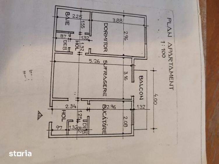 Apartament cu 2 camere semidecomandat în Sud