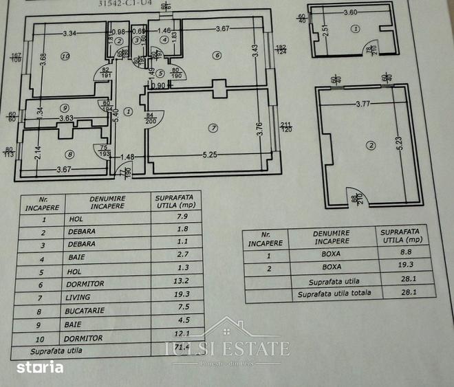 Apartament cu 3 camere decomandat în Bucov