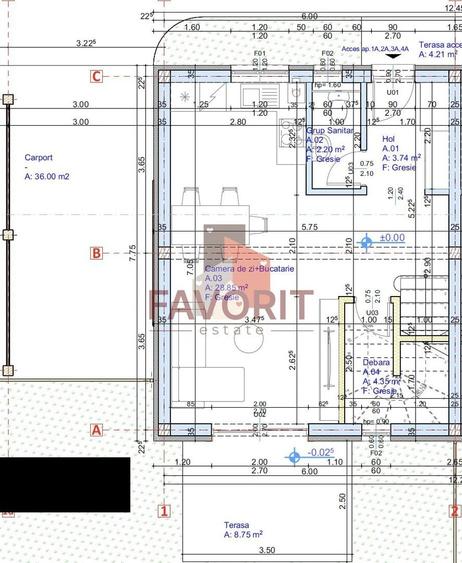 Duplex cu 3 camere cu Canalizare în Chișoda