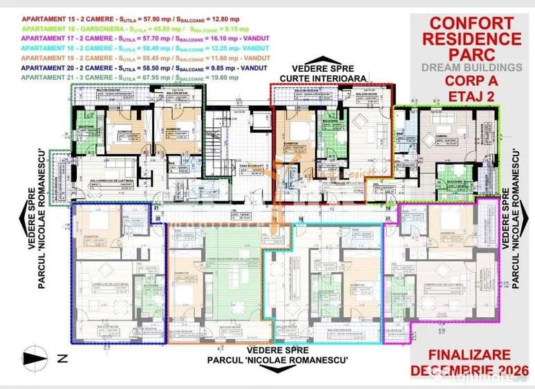 Apartament cu 2 camere decomandat în Central