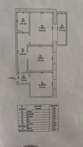 Apartament cu 2 camere decomandat în Central