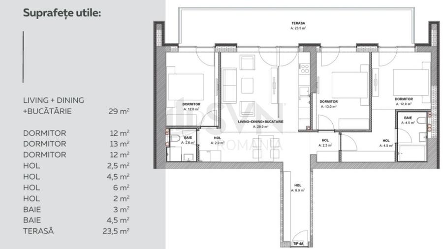 Apartament cu 4 camere decomandat în Aviației