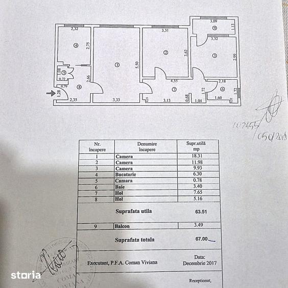 Apartament cu 3 camere în Țiglina 3