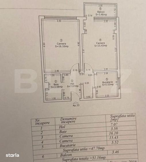 Apartament cu 2 camere în Complex Studențesc