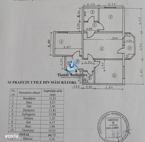 Apartament cu 3 camere semidecomandat în Dărmănești