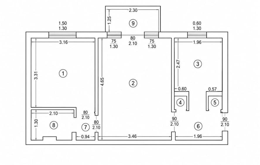 Apartament cu 2 camere semidecomandat în Alexandru cel Bun