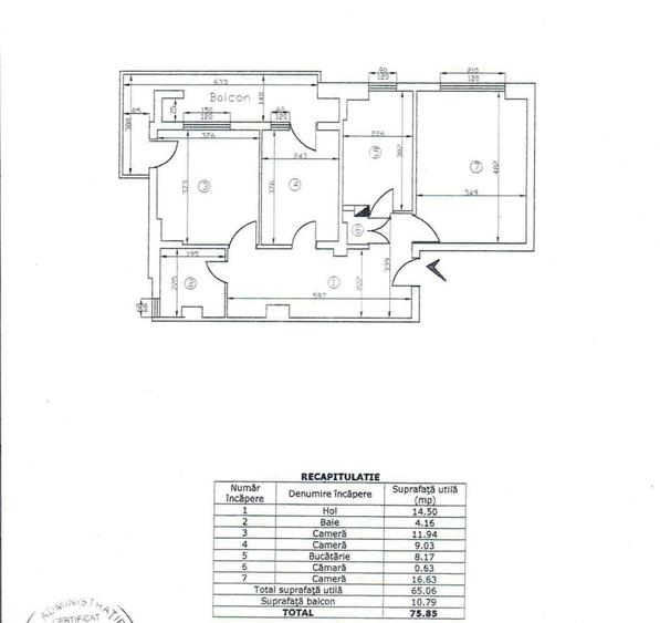 Apartament cu 3 camere decomandat în Dacia