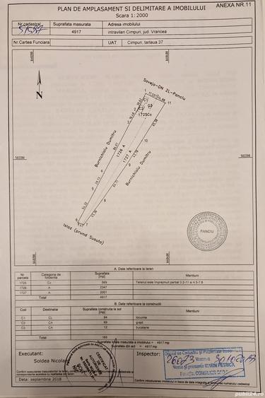 Teren de 2900 mp, în Câmpuri