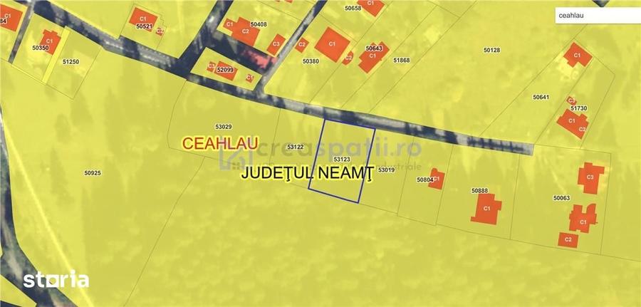 Teren de 1048 mp, în Ceahlău