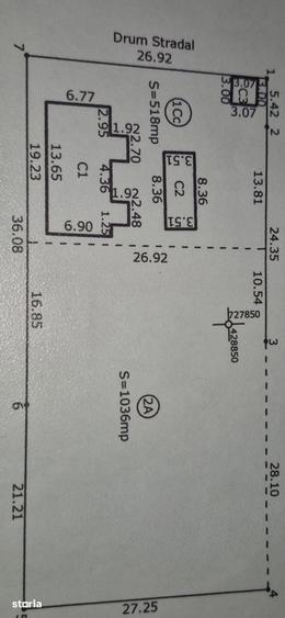 Casă cu 3 camere cu Teren 1554 Mp în Vădeni