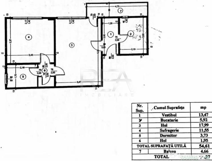 Apartament cu 2 camere semidecomandat în 1 Mai