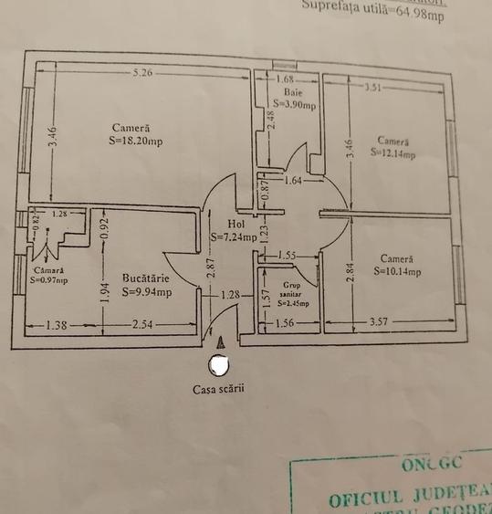 Apartament cu 3 camere decomandat în Poarta 6