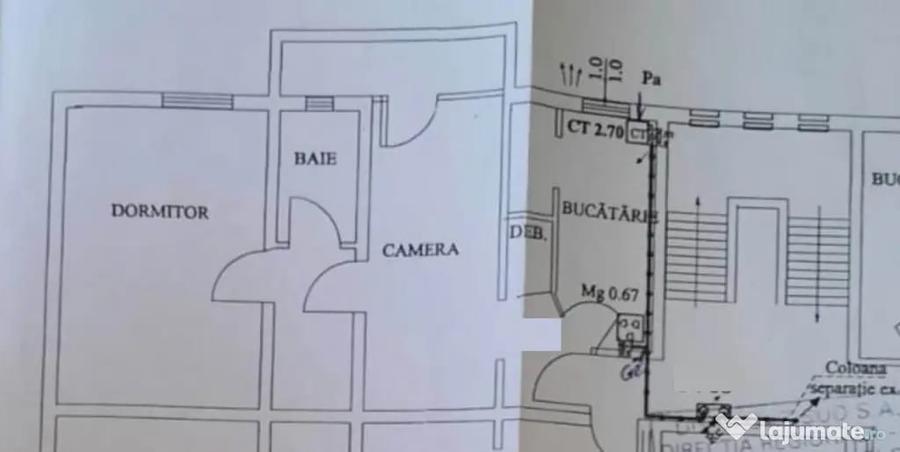 Apartament cu 2 camere semidecomandat în Nord