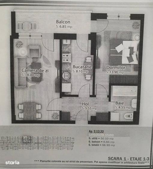 Apartament cu 2 camere în Central