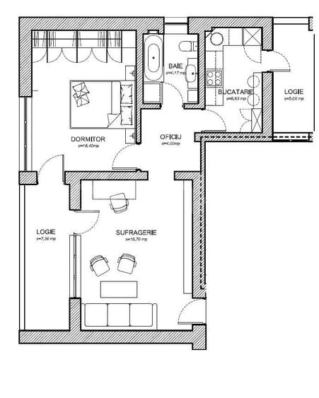 Apartament cu 2 camere în Dorobanți