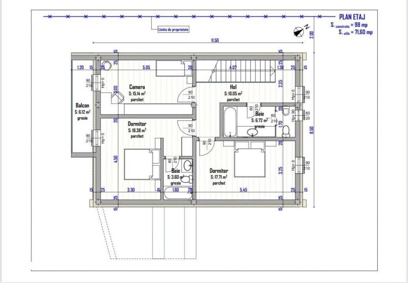Casă cu 4 camere cu Teren 500 Mp în Tureni