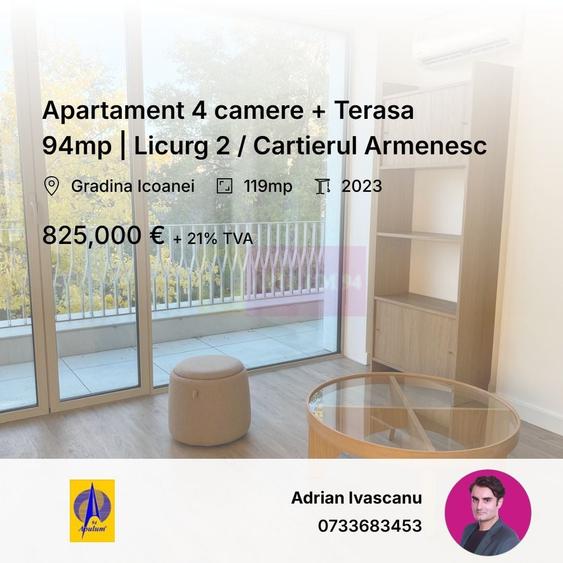 Apartament cu 4 camere decomandat în Grădina Icoanei