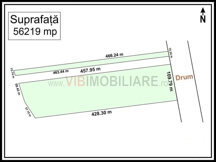 Teren de 56219 mp, în Tunari