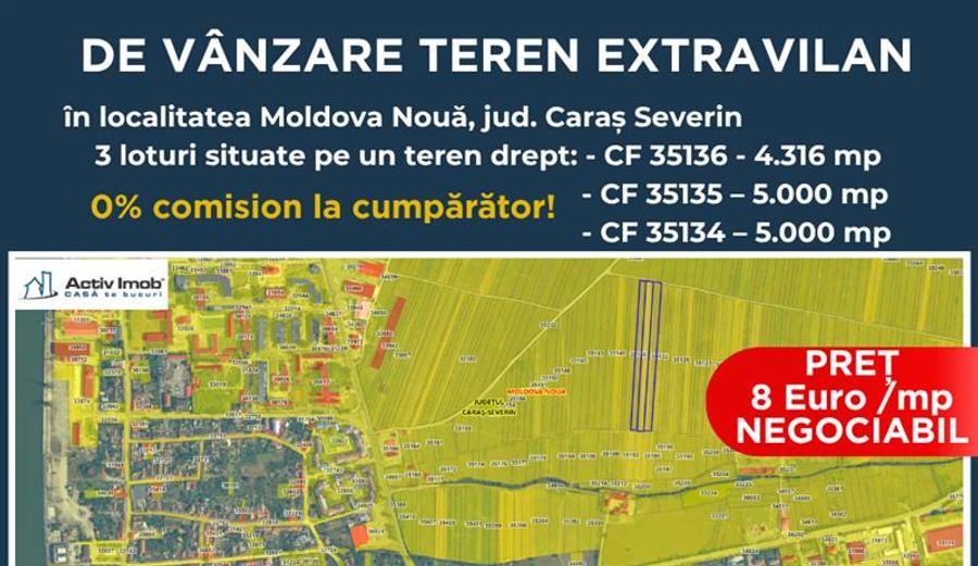 Teren agricol extravilan de 1800 mp, în Exterior Nord