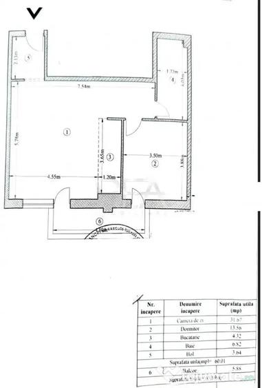 Apartament cu 2 camere semidecomandat în Ozana