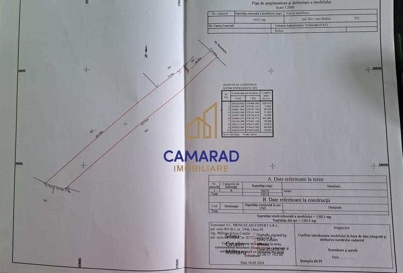 Teren Construcții intravilan de 20780 mp, în Buftea