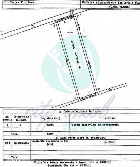 Teren de 6439 mp, în Moara Vlăsiei