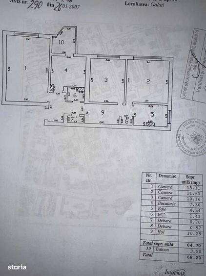 Apartament cu 3 camere decomandat în Piața Centrală