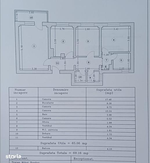 Apartament cu 3 camere în Militari