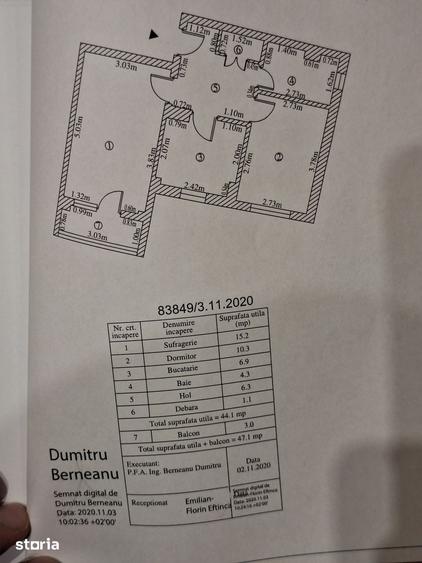 Apartament cu 2 camere decomandat în Țiglina 3