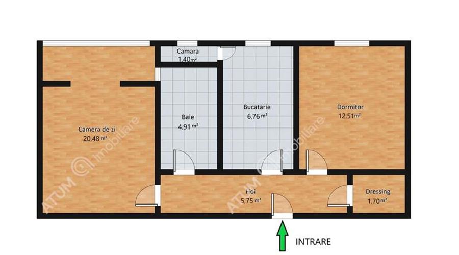 Apartament cu 2 camere decomandat, mobilat în Aeroport