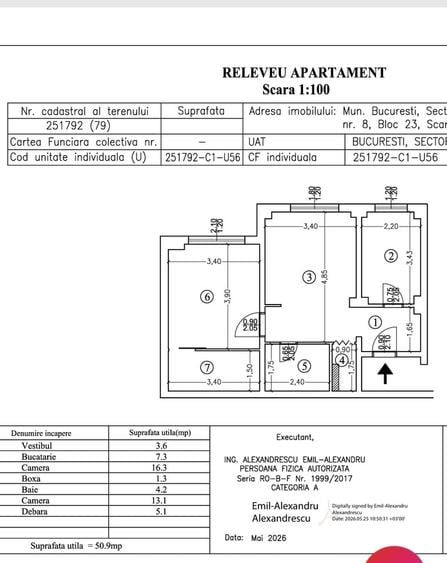 Apartament cu 2 camere semidecomandat în Sud