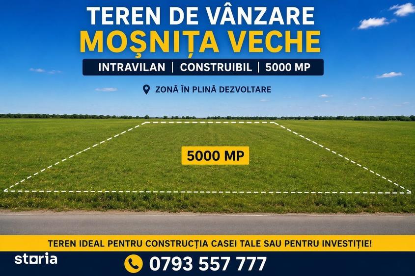 Teren de 5000 mp, în Moșnița Nouă
