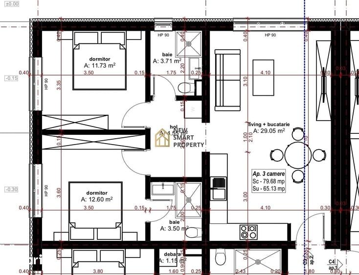 Apartament cu 3 camere în Oncea