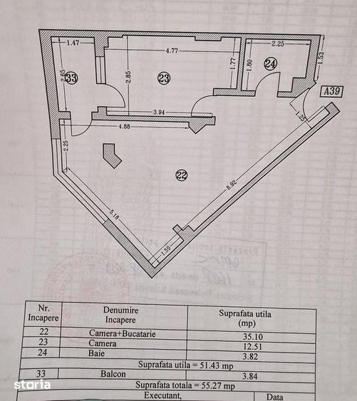 Apartament cu 2 camere în Nord
