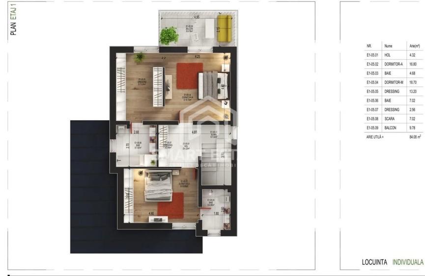 Duplex cu 6 camere cu Canalizare în 1 Decembrie 1918