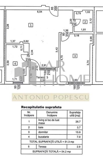Apartament cu 2 camere în Republicii
