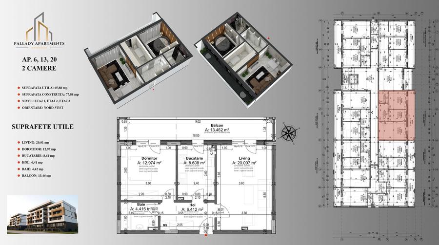 APARTAMENT 2 CAMERE| DECOMANDAT | 63.08MP | ACCES METROU | COMISION 0% - 16