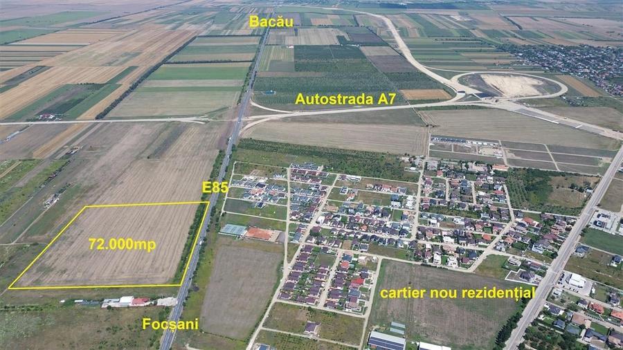 Teren de vanzare pe E 85 langa Autostrada A7  Focsani - 1