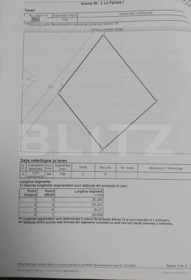 Teren intravilan, 700 mp, 26 m deschidere, Riului-Popoveni - 1