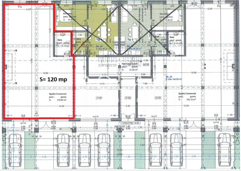 NOU- Spatiu comercial 122/mp- VITRINA 10m, Selimbar - 3