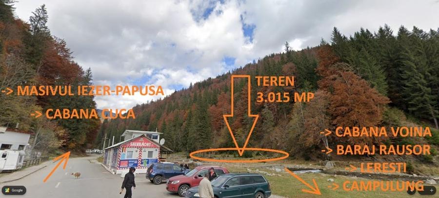 Teren 3.015 mp vis-a-vis CABANA VOINA - LERESTI - CAMPULUNG - ARGES - 4