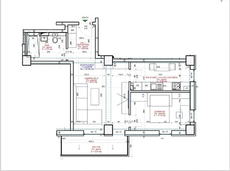 Apartament 2 camere – 58,55 mp în Complexul Freya Home - 5