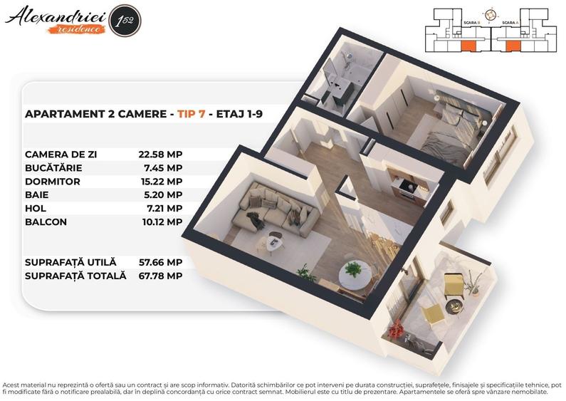 Apartament 2 camere- parcare- etaj superior- bloc nou - 3