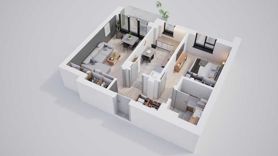 Apartament 2 camere , cartier nou cu multe spatii verzi - 6