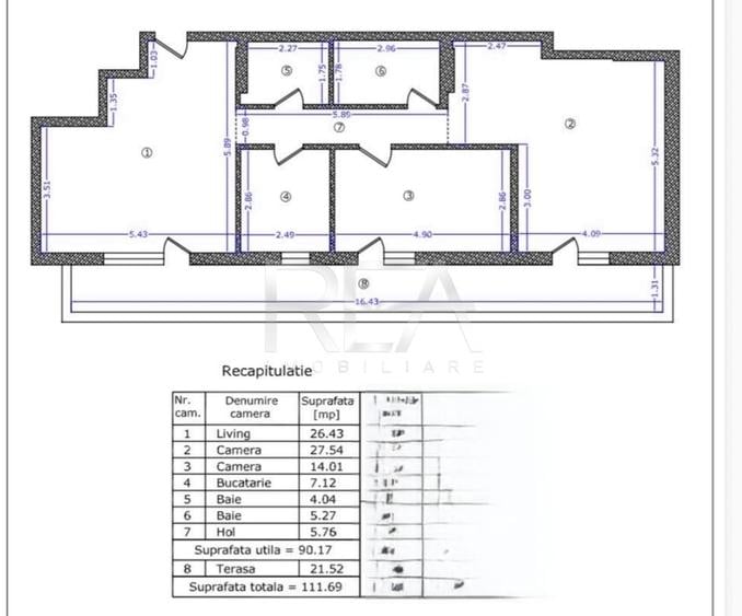 Apartament cu 3 camere decomandat în Aviației
