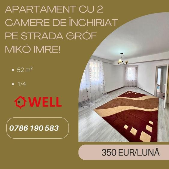 Apartament cu 2 camere de închiriat în Sfântu Gheorghe, pe strada Gróf Mikó Imre - 1