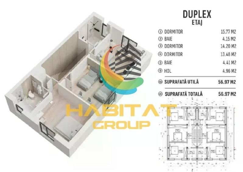 Pallady vila tip DUPLEX  4 camere 101 mp GATA DE MUTARE - 3